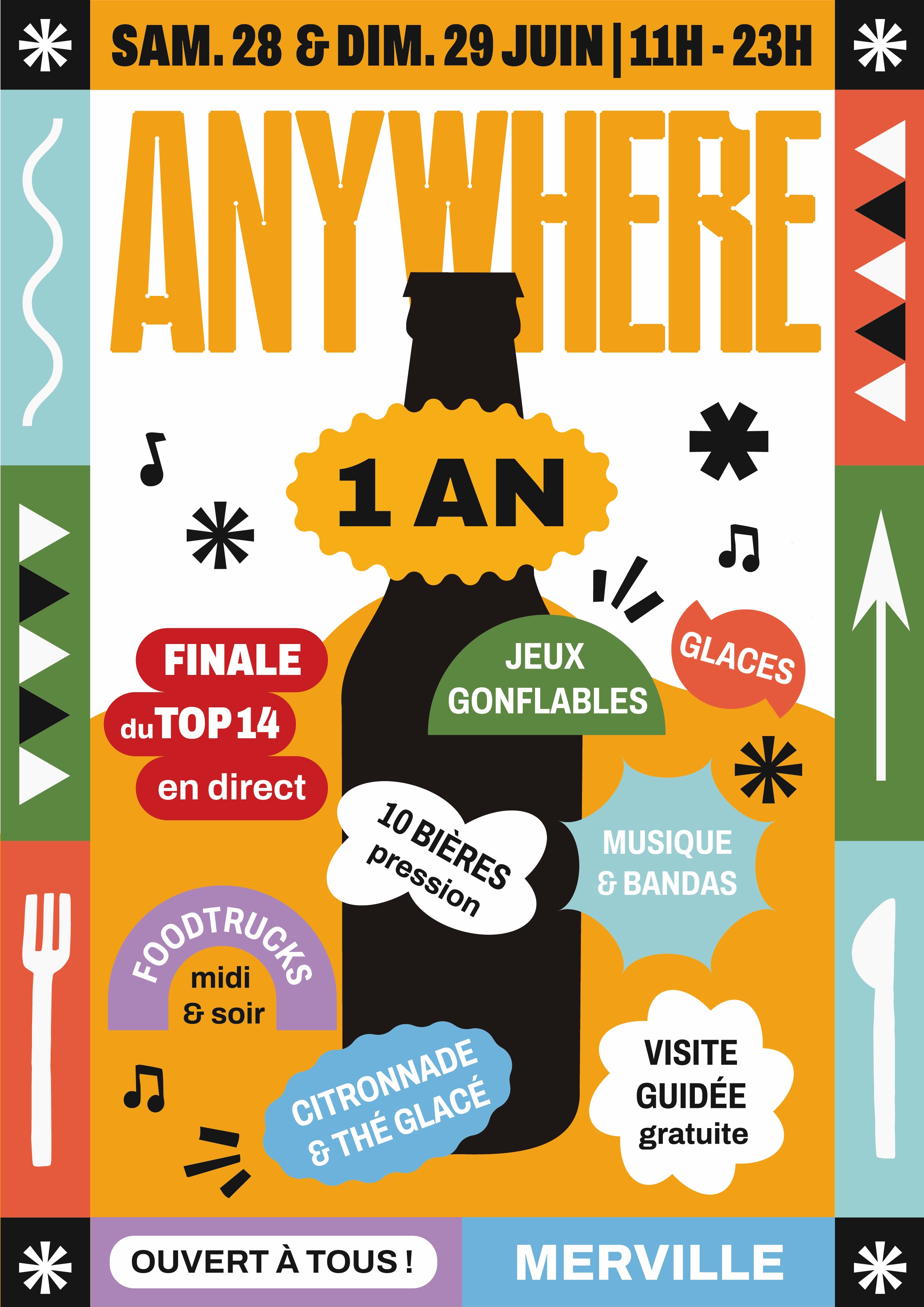 🎉 1 an déjà ! Venez faire la fête chez Anywhere les 28-29 juin 🍻🎈