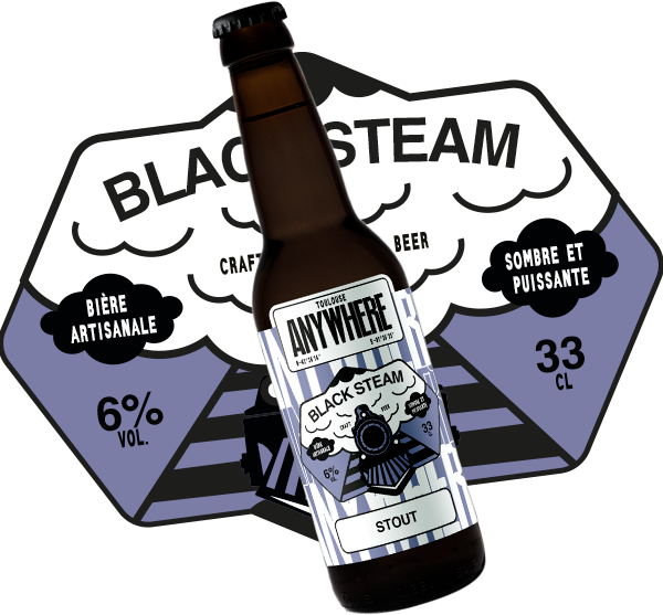 Bière artisanale BLACK STEAM - STOUT 6%